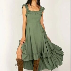 Jpyfolie Bette Dress in Brindle Green